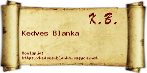Kedves Blanka névjegykártya