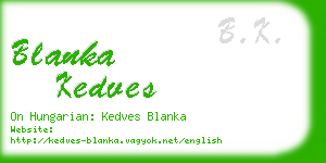 blanka kedves business card